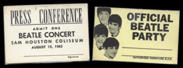 The Beatles - August 19, 1965 Press Credentials