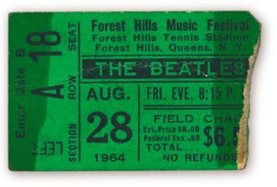The Beatles - August 28, 1964 Ticket