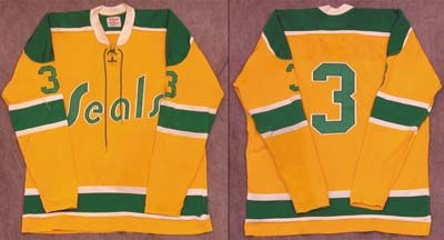 Hockey Sweaters - 1970 Harry Howell California Golden Seals Game Worn Jersey