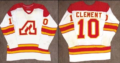 Hockey Sweaters - 1970's Bill Clement Atlanta Flames Game Worn Jersey