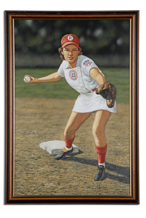 Sports Fine Art - "Rockford Peach" Original Painting by Arthur K. Miller