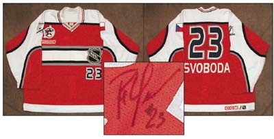 Hockey Sweaters - 2000 Petr Svoboda NHL All Star Anniversary Game Worn Jersey