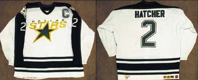 Hockey Sweaters - 1998-99 Derian Hatcher Dallas Stars Game Worn Jersey