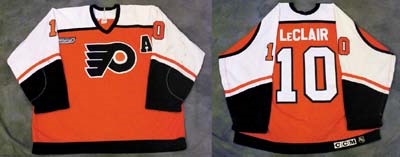 Hockey Sweaters - 1999-00 John LeClair Philadelphia Flyers Game Worn Jersey