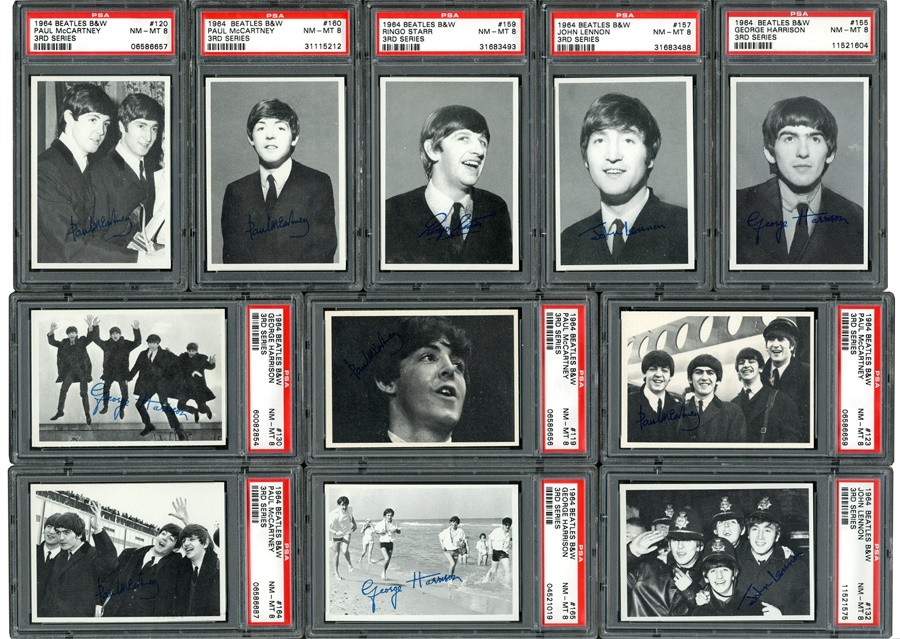 Sports and Non Sports Cards - 1964 Topps Beatles B/W 3rd Series PSA 8 Complete Set