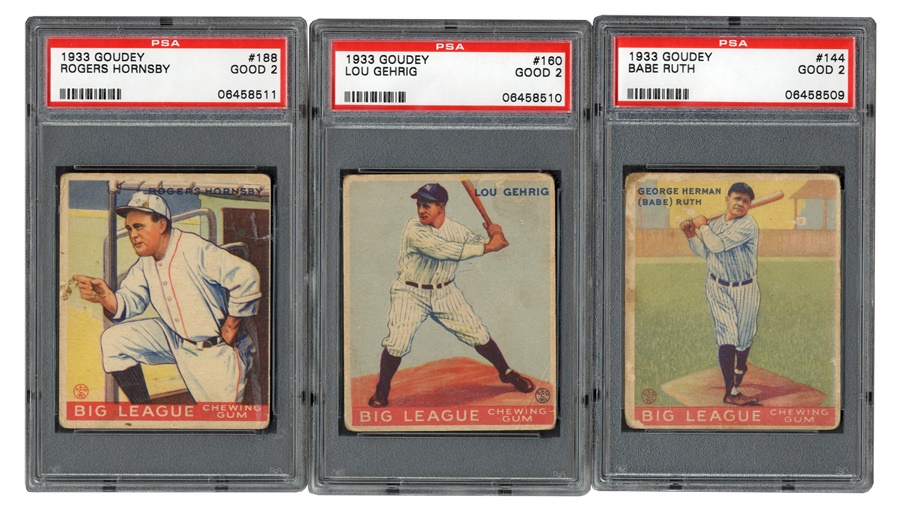Sports and Non Sports Cards - 1933 Goudey Trio – PSA Graded