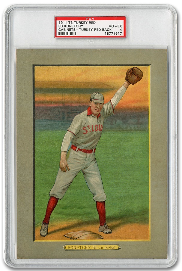 Sports and Non Sports Cards - 1911 T3 Turkey Red Ed Konetchy (PSA 4)