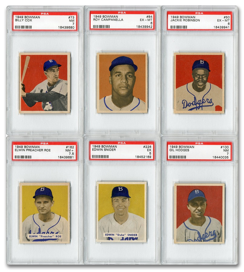 Sports and Non Sports Cards - 1949 Bowman Dodger Collection PSA Graded (6)
