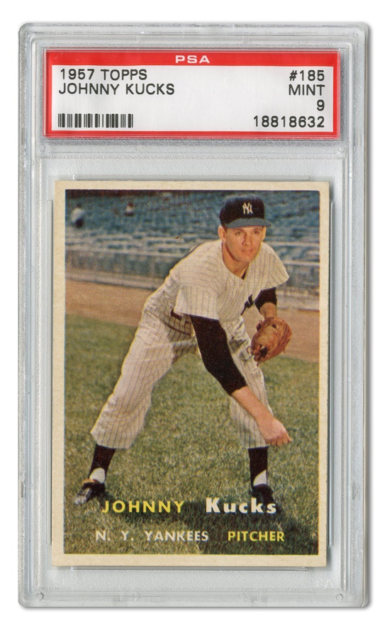 Sports and Non Sports Cards - 1957 Topps Johnny Kucks Card (PSA MINT 9)