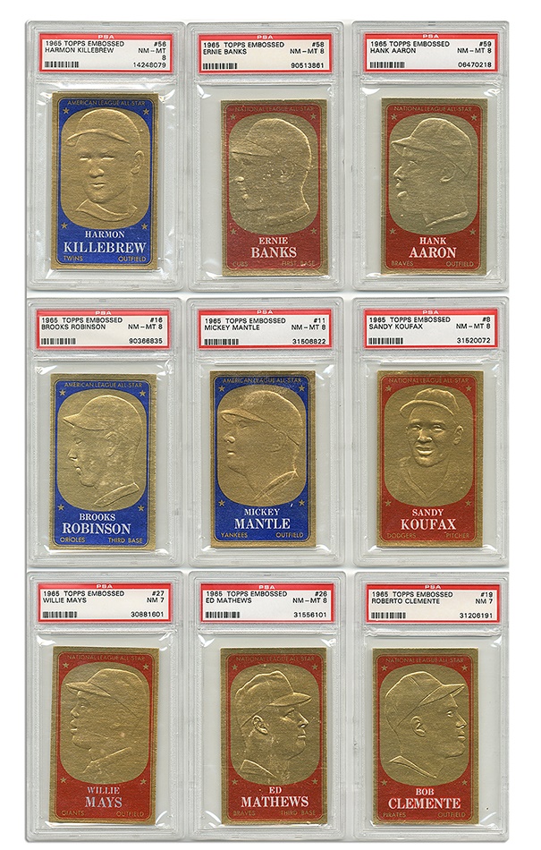 Sports and Non Sports Cards - 1965 Topps Embossed Complete PSA Set Registry Set #5 7.62 Overall