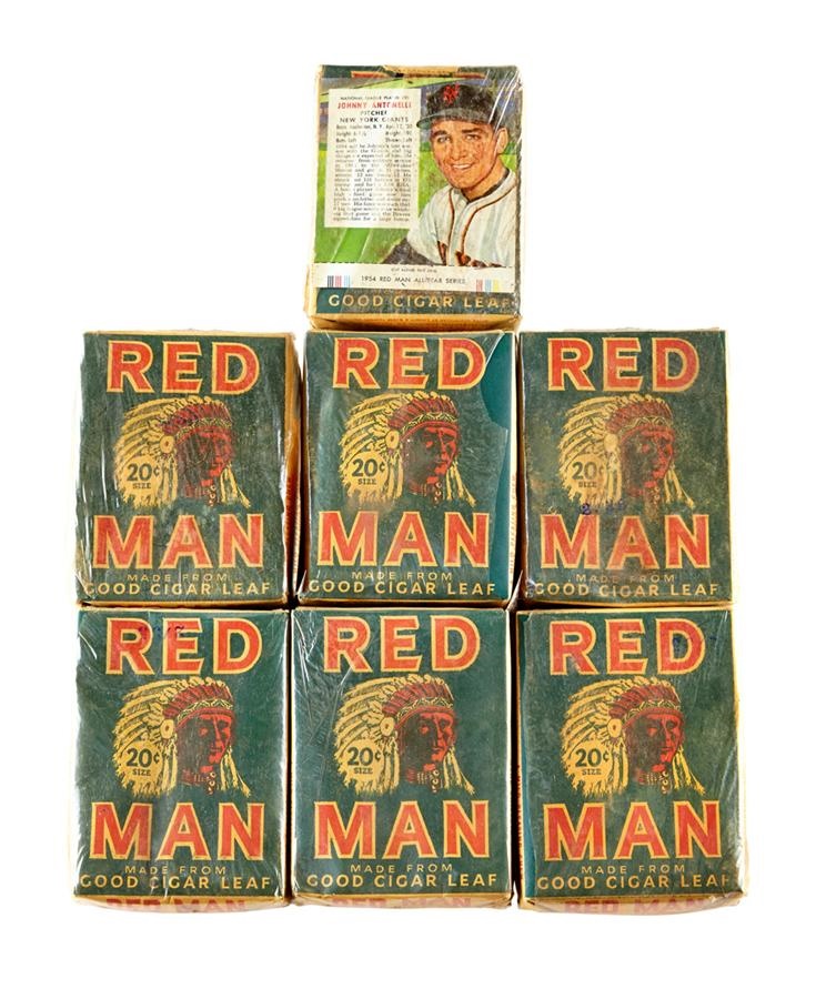 Sports and Non Sports Cards - 1953-54 Red Man Unopened Packs (7)