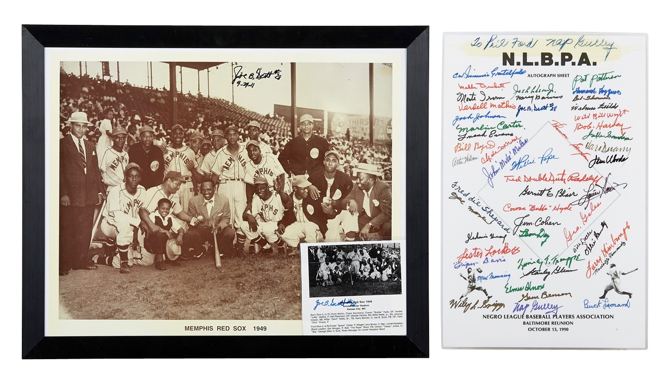 Negro League, Latin, Japanese & International Base - Negro League Baseball Players Association Signed Sheet and Photo