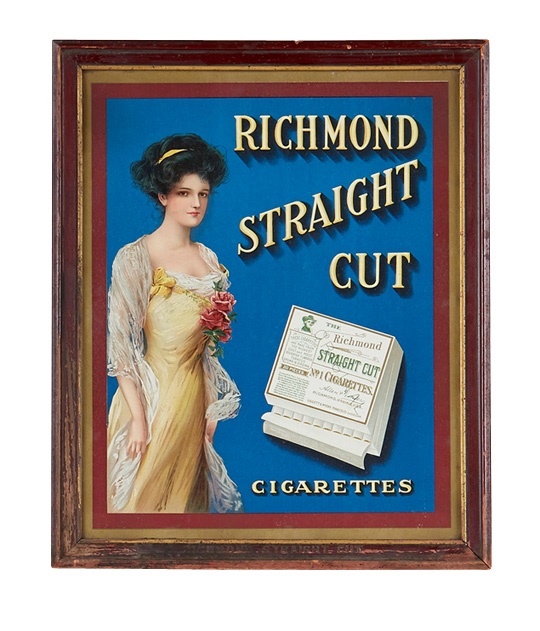 Sports and Non Sports Cards - Richmond Straight Cut Cigarettes Advertising Sign