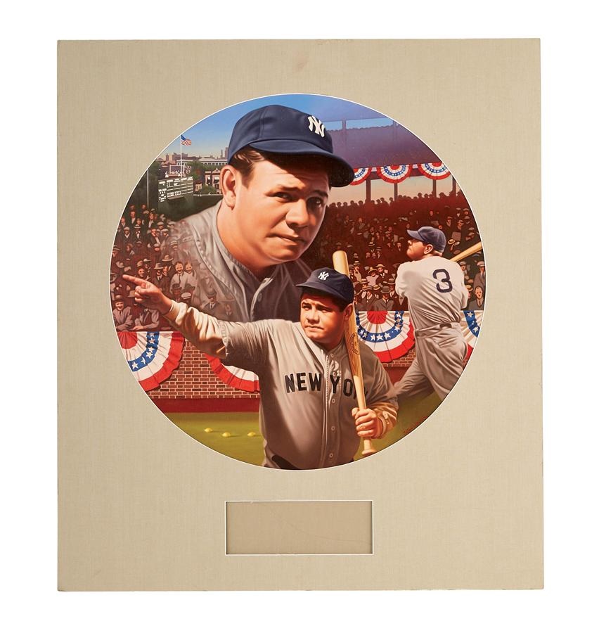 Sports Fine Art - Babe Ruth Bradford Exchange Collectors Plate Original Painting
