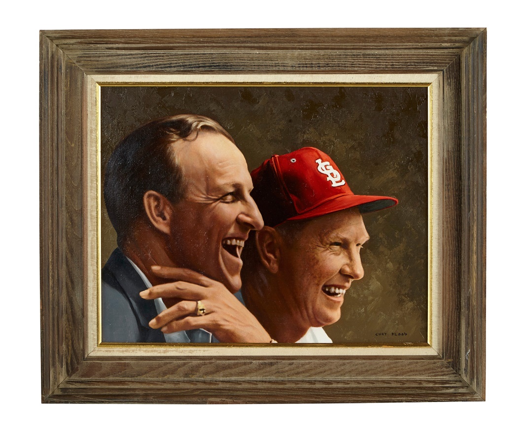Red Schoendienst Miscellaneous - Original Painting by Curt Flood