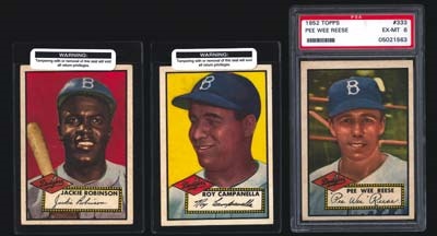 Sports Cards - 1952 Topps Brooklyn Dodger Lot of Three
