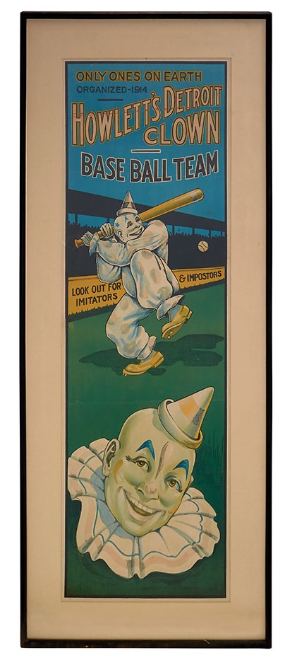 Negro League, Latin, Japanese & International Base - 1910s Howlett's Detroit Clowns Baseball Poster