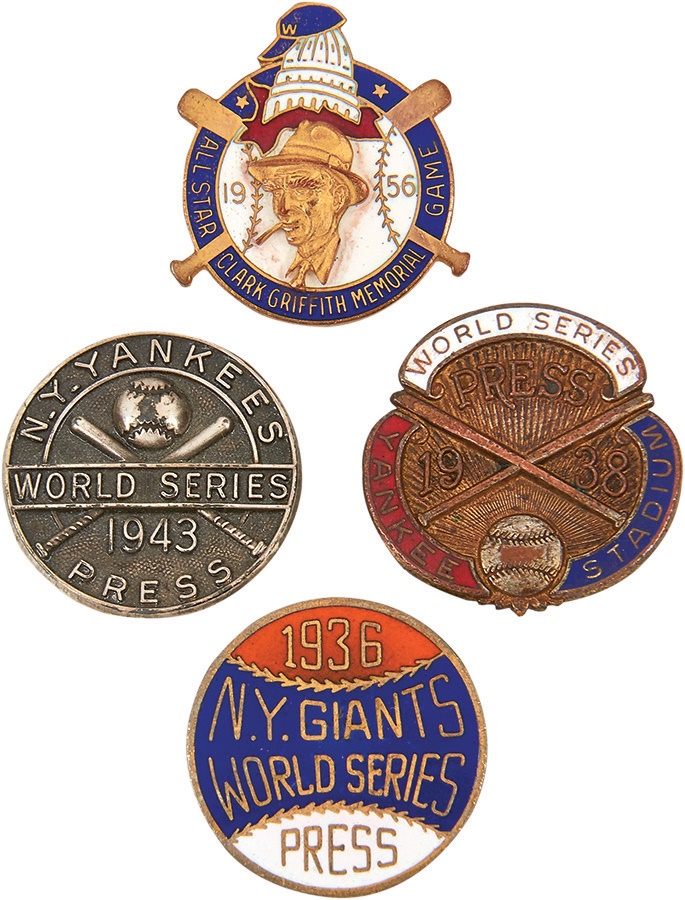 Baseball Rings and Awards - World Series and All-Star Press Pins (4)