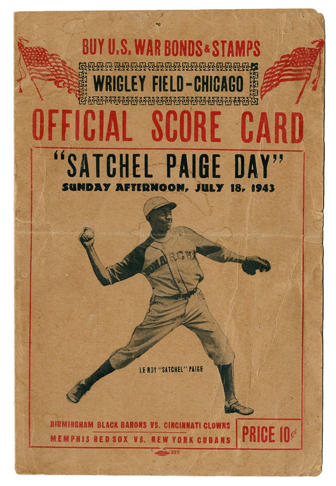 Negro League, Latin, Japanese & International Base - 1943 Satchel Paige Day Program