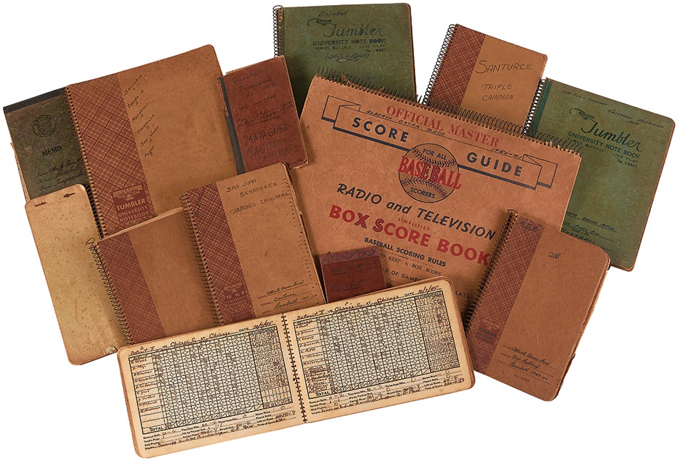 Negro League, Latin, Japanese & International Base - 1945-53 Puerto Rican & Negro Baseball Score Books & Stat Books from Noted Statistician