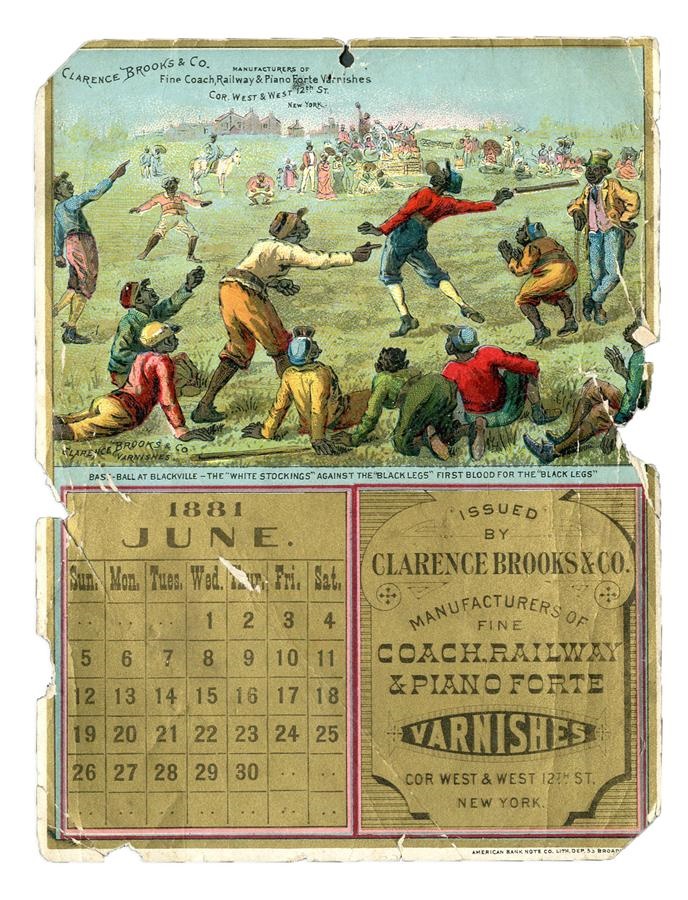 Negro League, Latin, Japanese & International Base - 1881 "Baseball at Blackville" Calendar Page