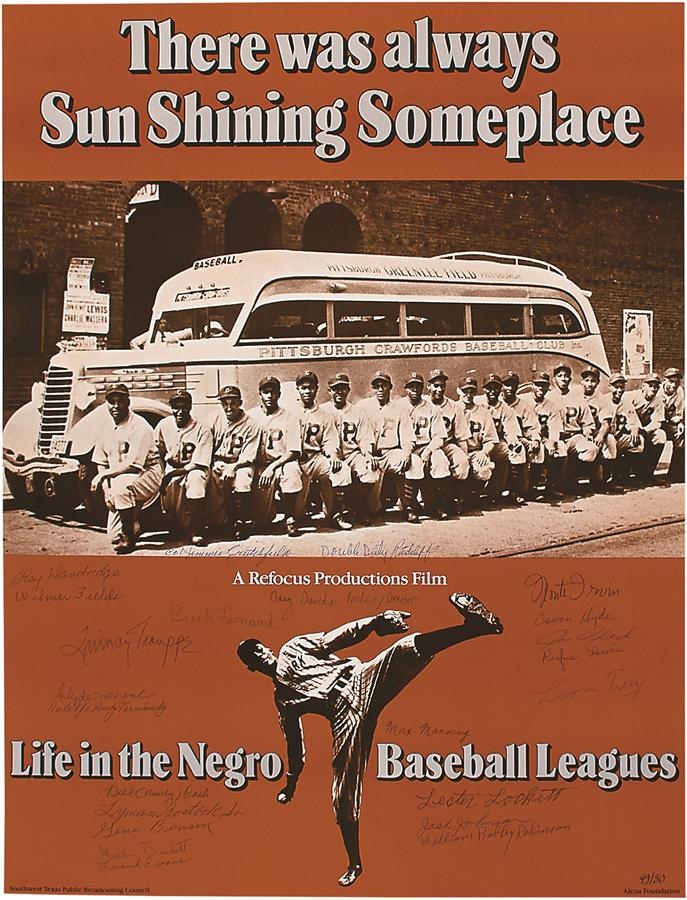 Negro League, Latin, Japanese & International Base - 1980 "Life in the Negro Baseball Leagues" Poster Signed by 23