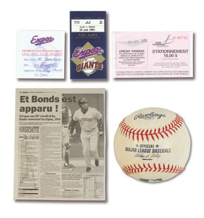 Barry Bonds - 2001 Barry Bonds 55th Home Run Baseball