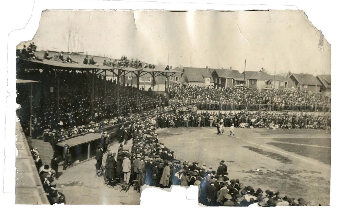 Negro League, Latin, Japanese & International Base - Early 1920s Chicago American Giants at Southside Park Action Photograph (ex-Rube Foster Family)