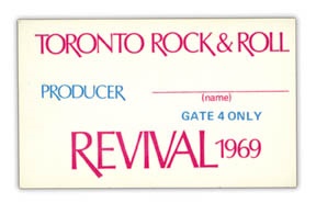 The Beatles - 1969 Toronto Rock and Roll Revival Passes (5)