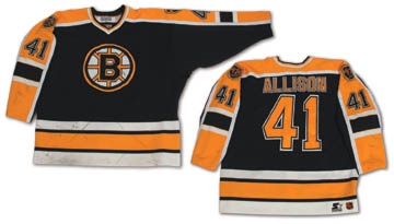 Hockey Sweaters - 1996-97 Jason Allison Boston Bruins Game Worn Jersey