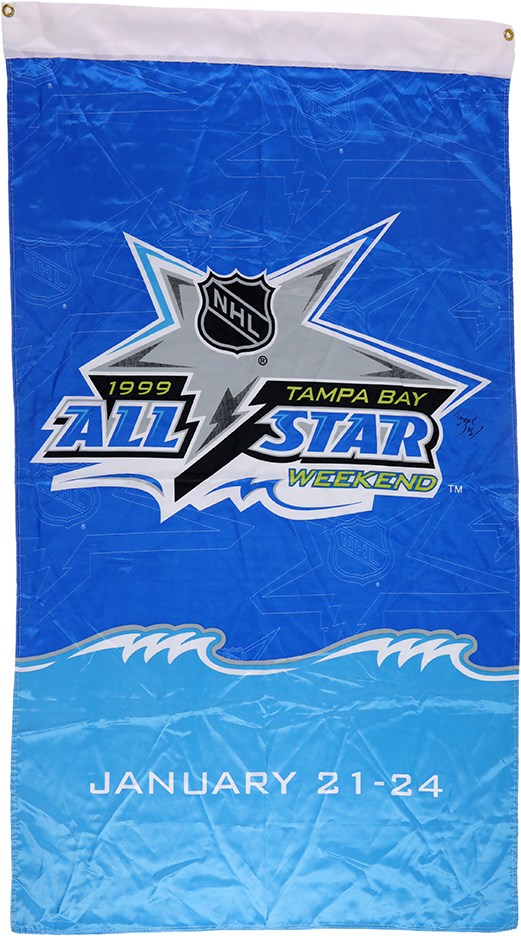 Hockey - 1999 NHL All-Star Game Banner Signed by Wayne Gretzky