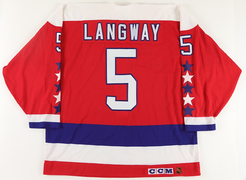 Hockey - 1994-95 Rod Langway Washington Capitols Game Issued Jersey