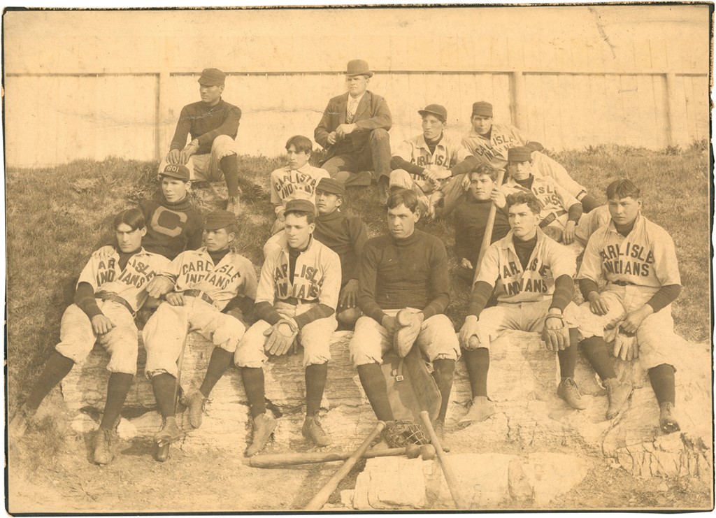 Early Baseball - 1901 Carlisle Indian School Baseball Team w/Chief Bender