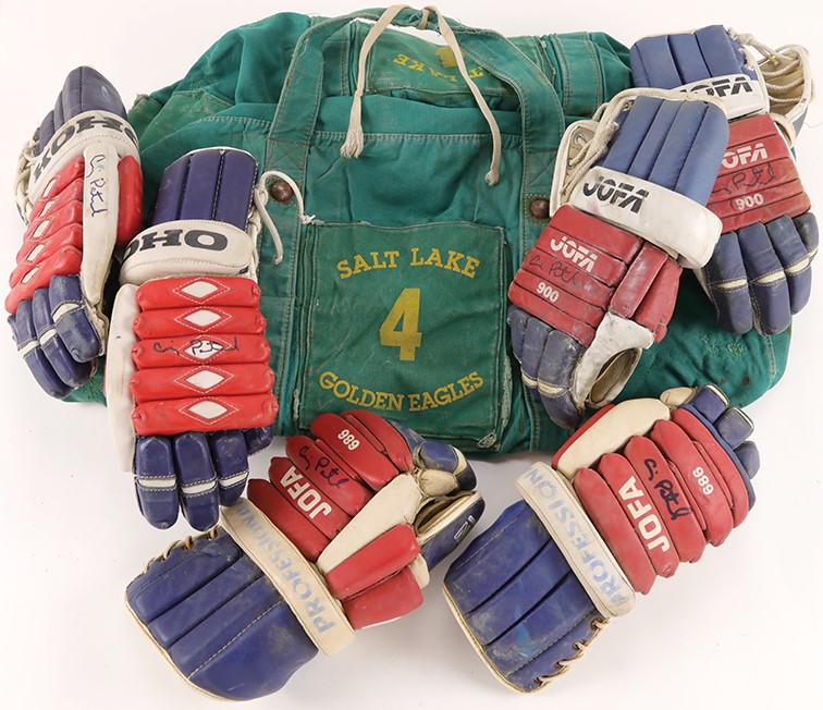 Hockey - Craig Patrick Game Worn Gloves (3 Pairs) and Equipment Bag