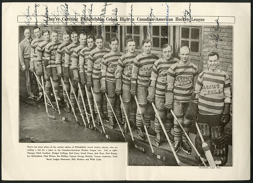 Hockey - 1930s Philadelphia Arrows CAHL Team-Signed Photo