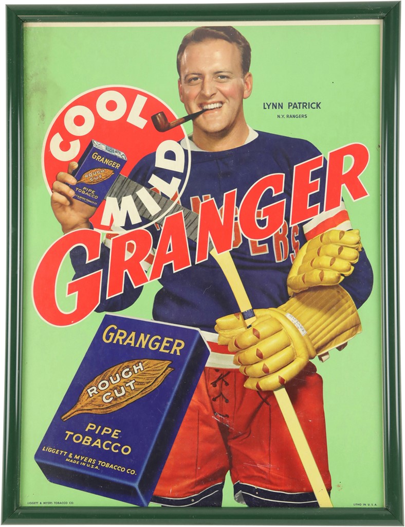 Hockey - Circa 1940 Lynn Patrick Granger Tobacco Advertising Display