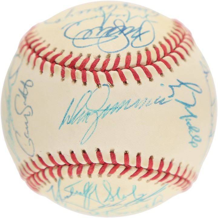 - 1990 Chicago Cubs Team Signed Baseball w/ Greg Maddux (PSA)