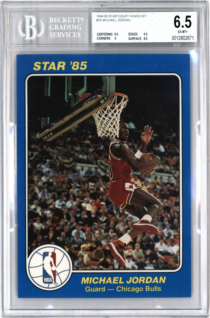- 1984 Star Court Kings 5x7 #26 Michael Jordan Rookie BGS EX-MT+ 6.5