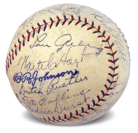 - 1927 Yankees Team Signed Baseball from the Earle Combs Estate.