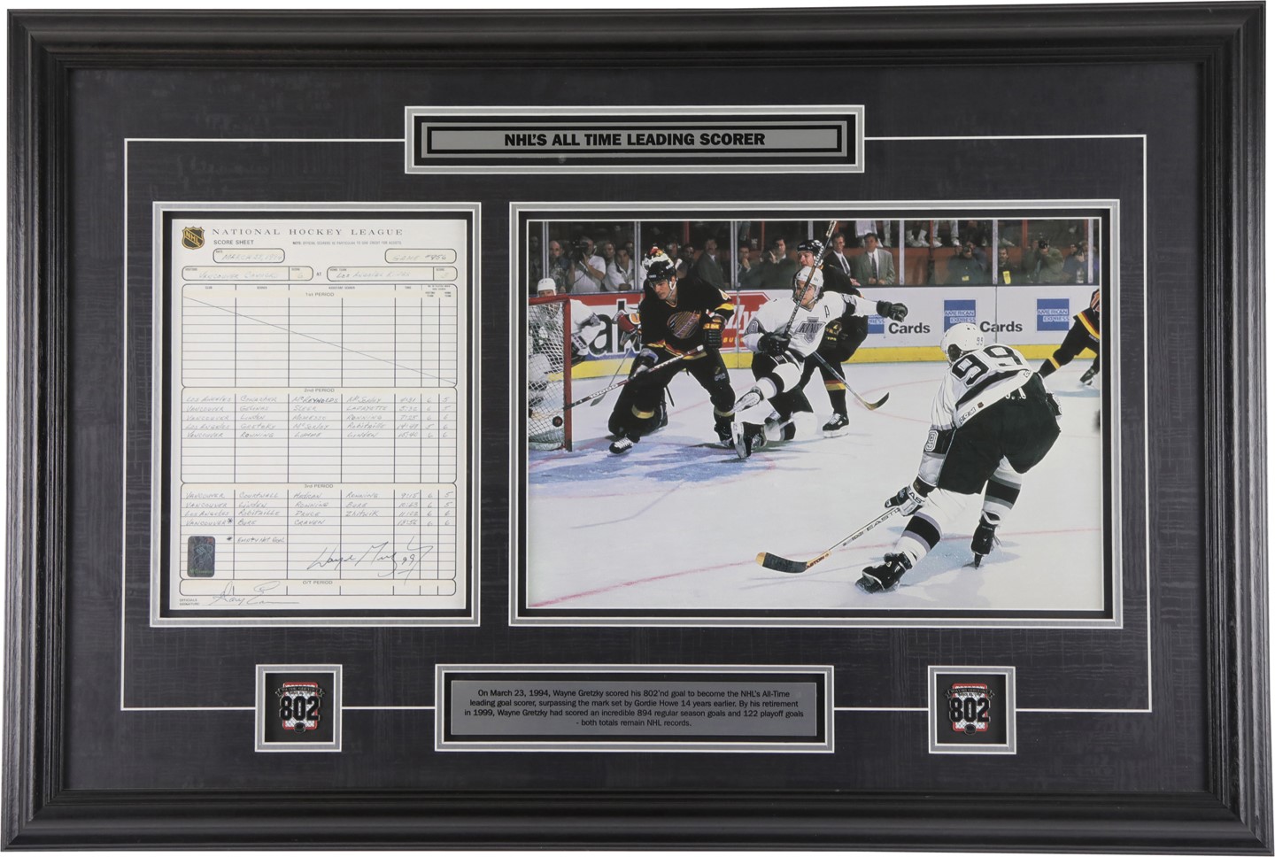 Hockey - Wayne Gretzky "NHL All-Time Goals" Signed Display (Gretzky holo)