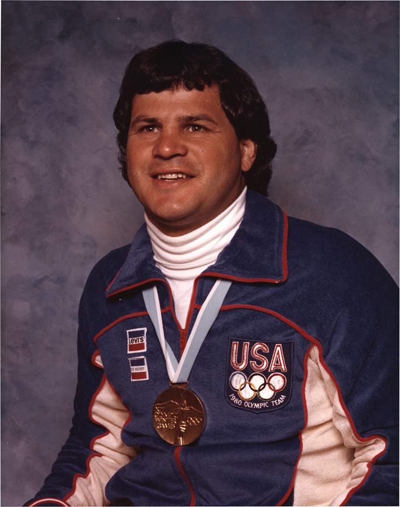 Hockey - 1980 Mike Eruzione USA Olympic Hockey Team Official Gold Medal Photograph from The Mike Eruzione Collection