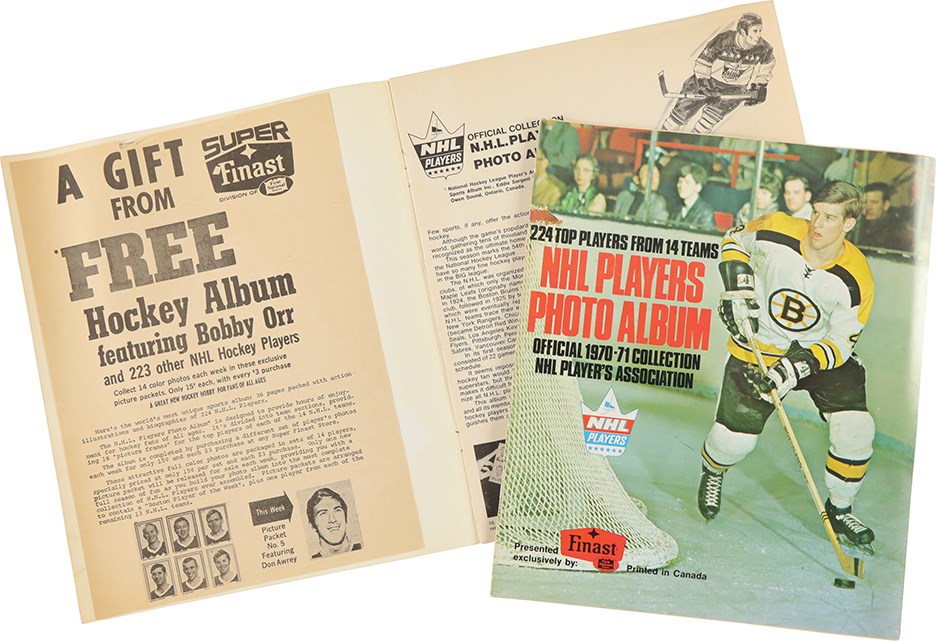 Hockey - Two Different 1970-71 Finast NHL Hockey Stamp Albums w/ Bobby Orr