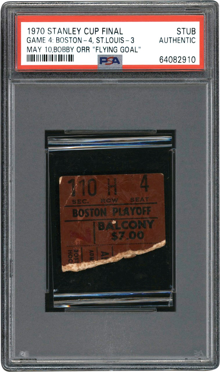 Hockey - 1970 Stanley Cup Finals Game 4 Bobby Orr "Flying Goal" Ticket Stub PSA Authentic