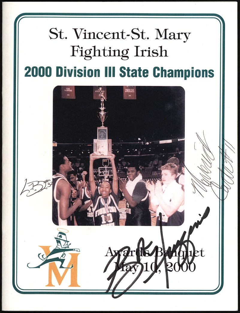 - 2000 LeBron James Freshman Year High School Multi-Signed State Championship Awards Banquet Program w/Provenance (JSA)