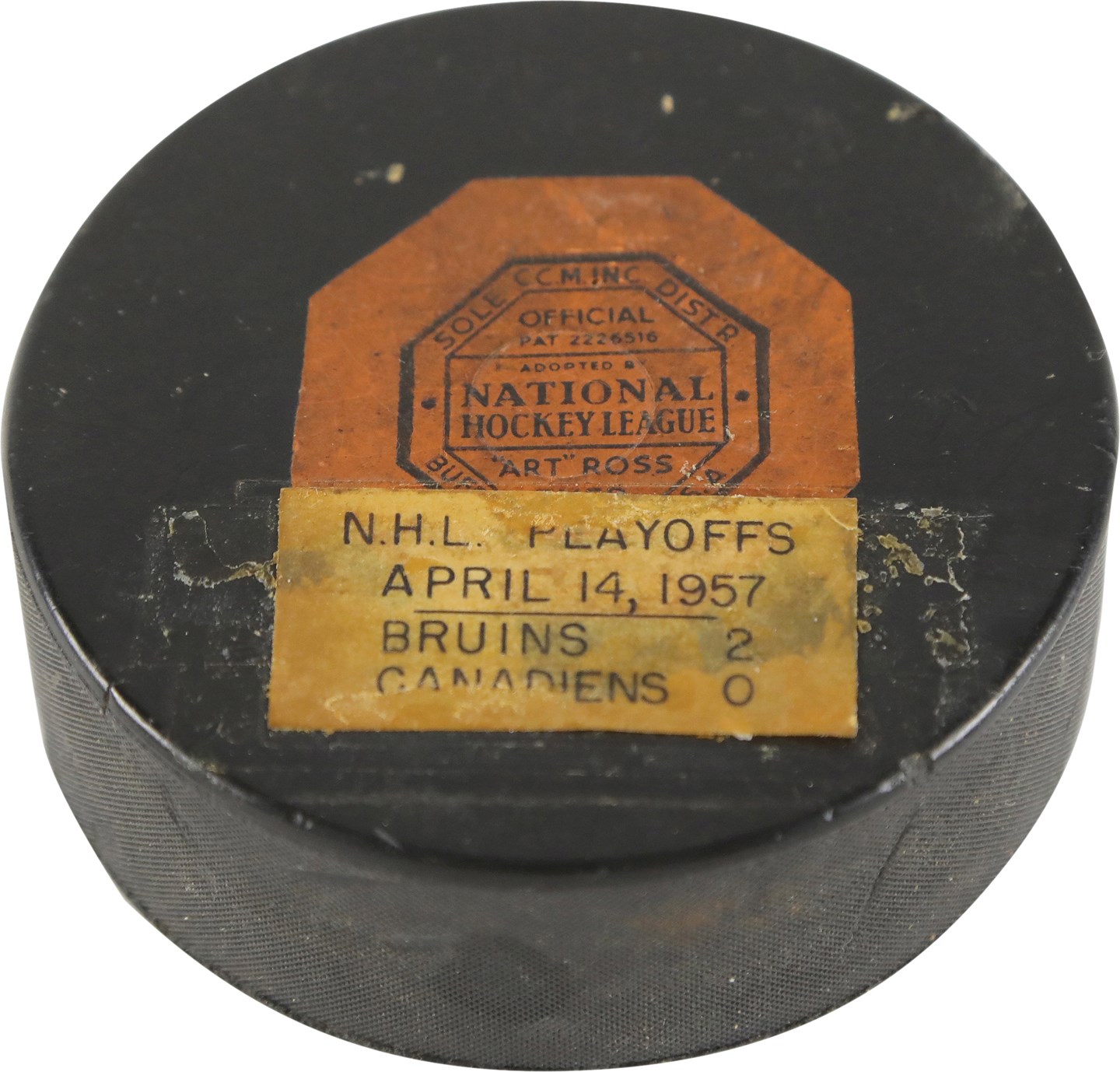 Hockey - 1957 Stanley Cup Finals Game 4 Used Puck