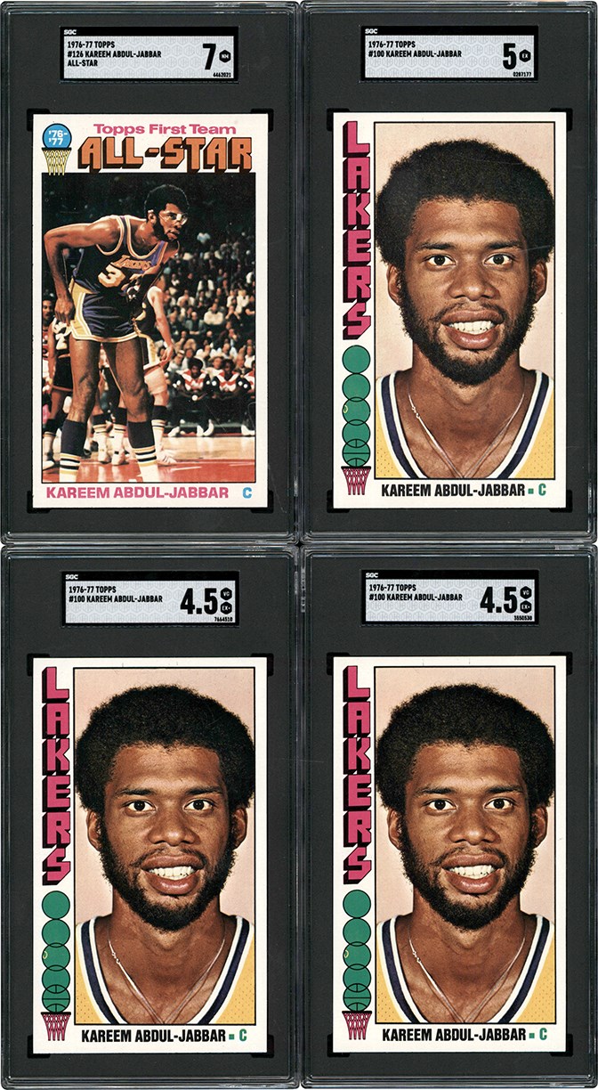 - 1976-1977 Topps Basketball Kareem Abdul-Jabbar SGC Card Collection (4)
