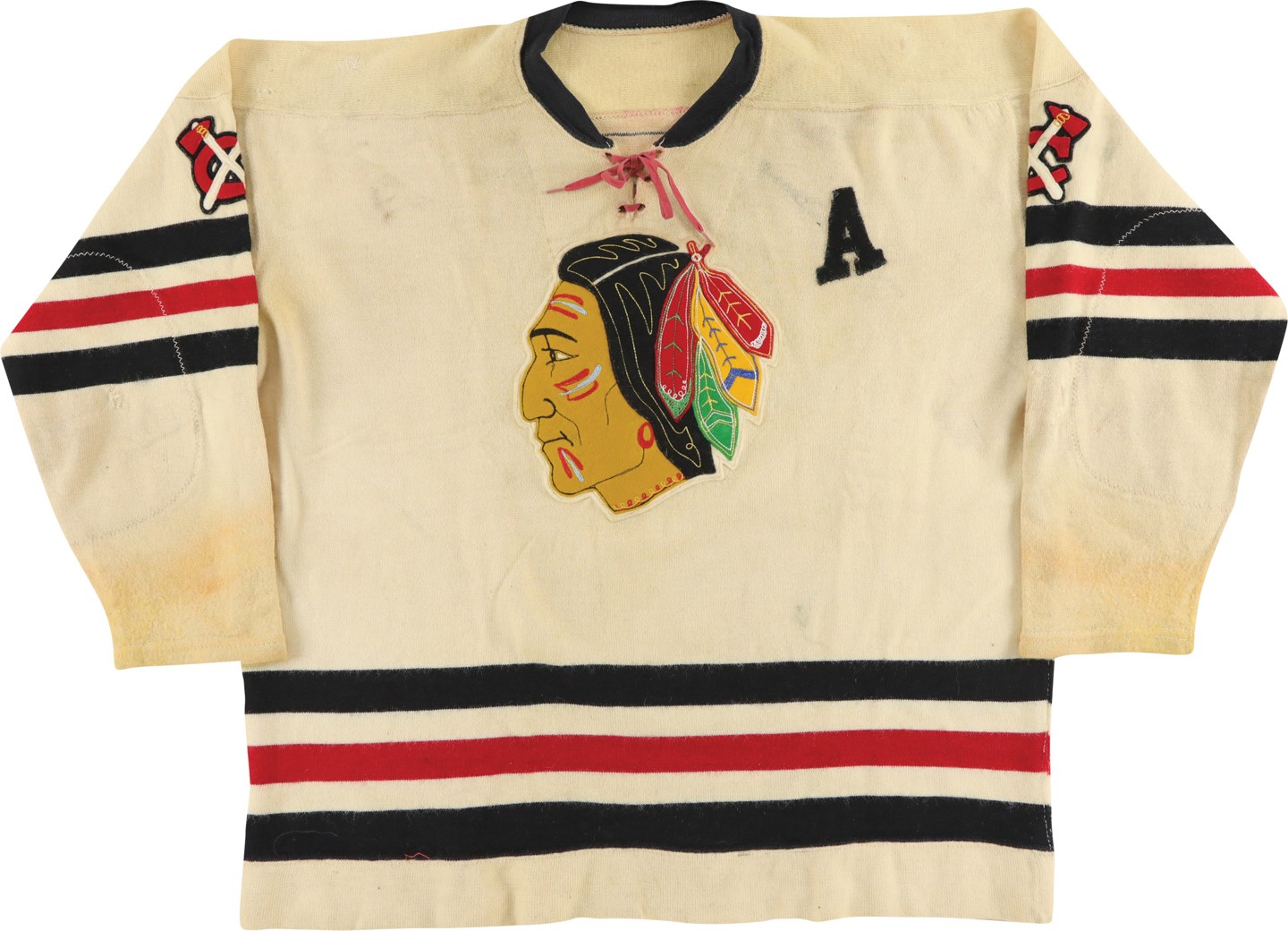 Hockey - Rare 1955-56 Harry Watson Chicago Blackhawks Game Worn Jersey