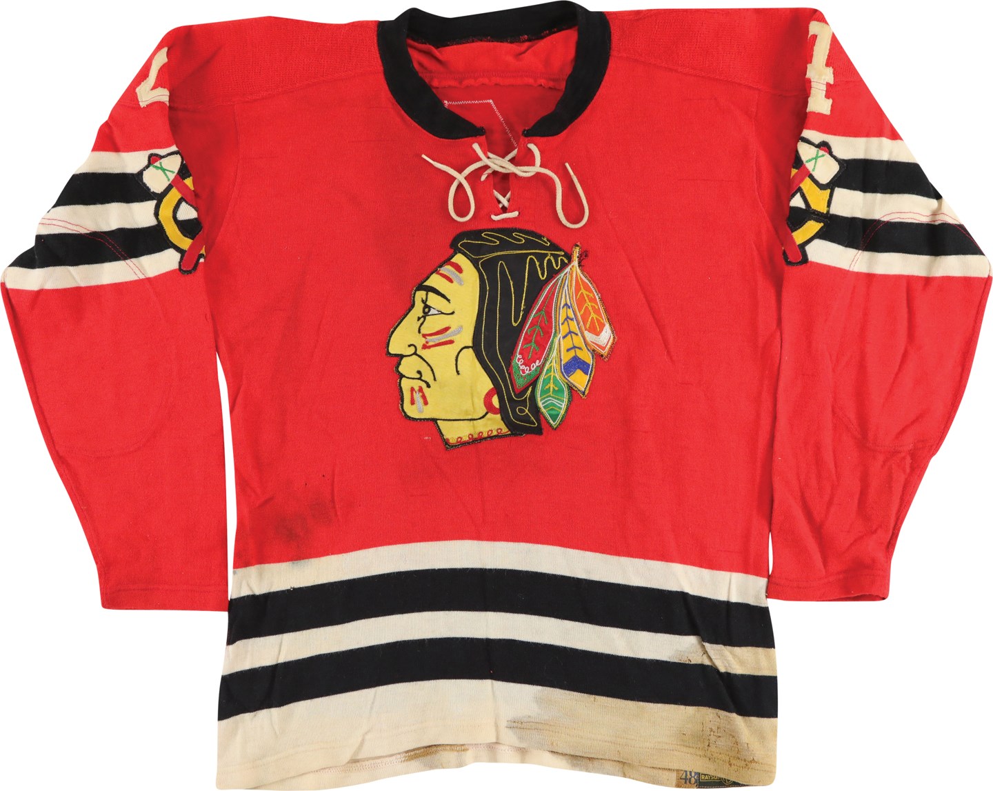 Hockey - Circa 1958-59 Elmer Vasko Chicago Blackhawks Game Worn Jersey
