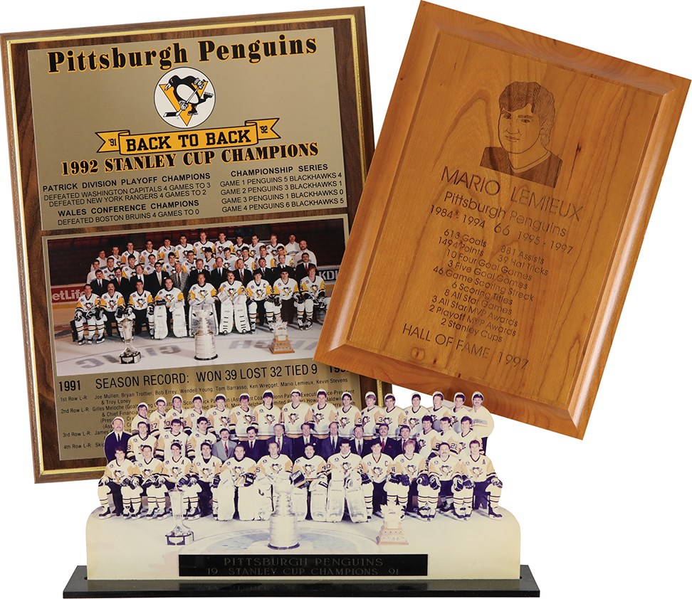 Hockey - Pittsburgh Penguins and Mario Lemieux Plaques (3)