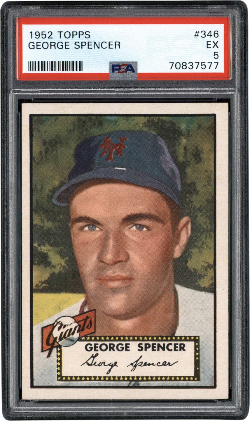 - 1952 Topps #346 George Spencer PSA EX 5 - Newly Discovered Example